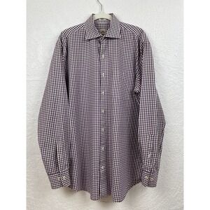 PETER MILLAR Crown Cotton Long Sleeve‎ Button Pocket Multi Color Plaid Shirt (L)